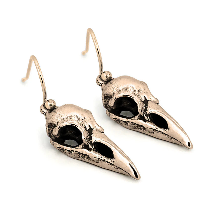 Crow Skeleton Resin Dangle Earrings