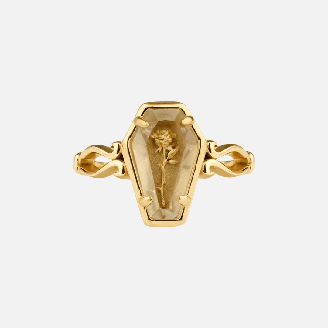Elegy Rose Coffin Ring