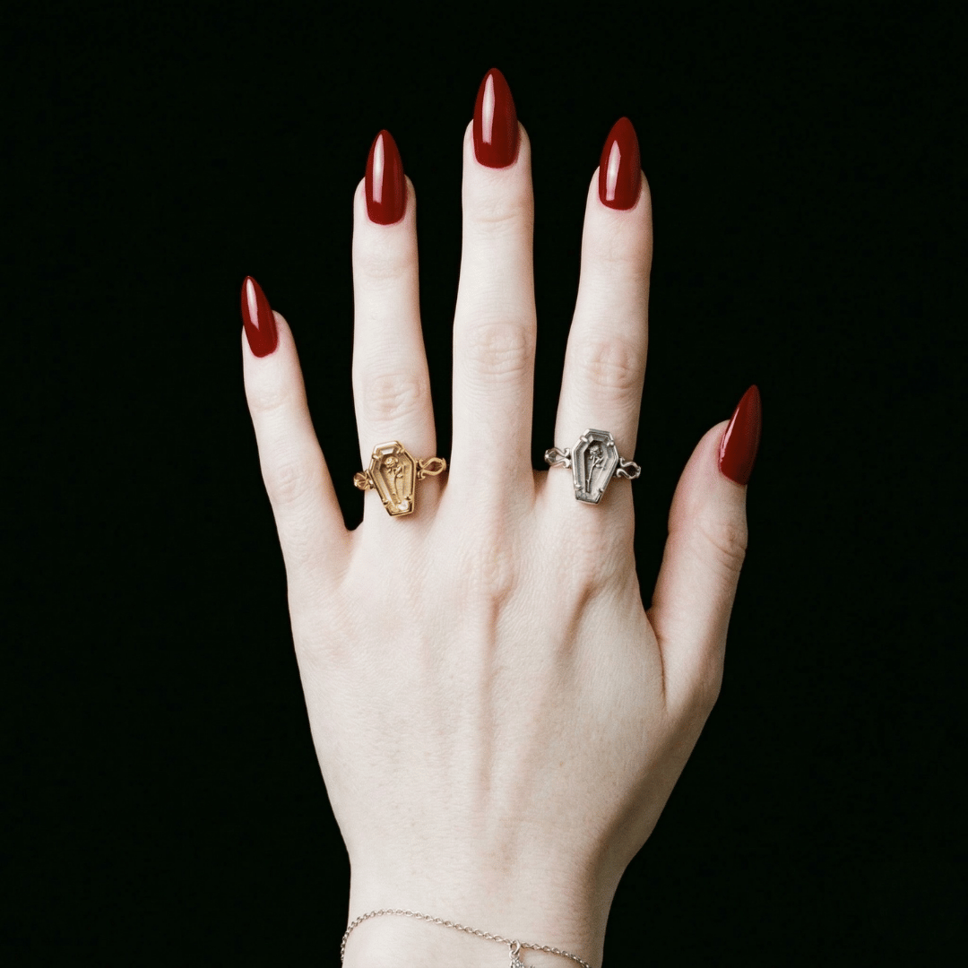 Elegy Rose Coffin Ring