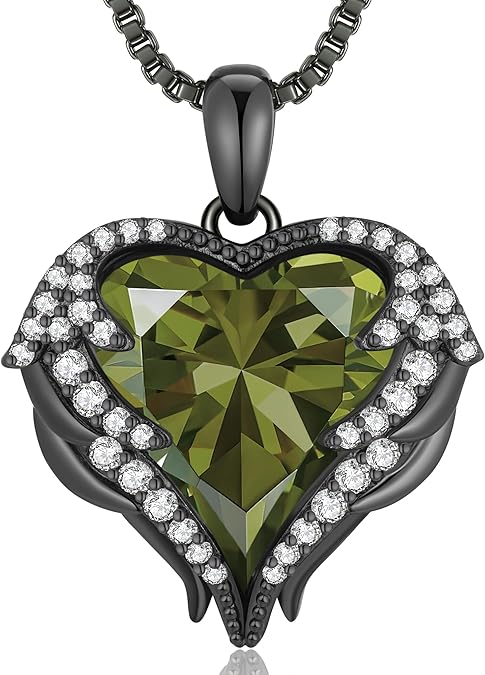 Birthstone Angel Wings Necklace