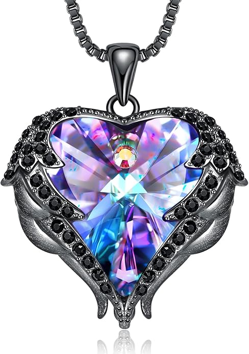 Birthstone Angel Wings Necklace
