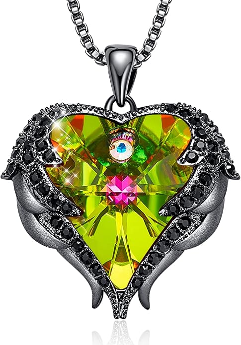 Birthstone Angel Wings Necklace