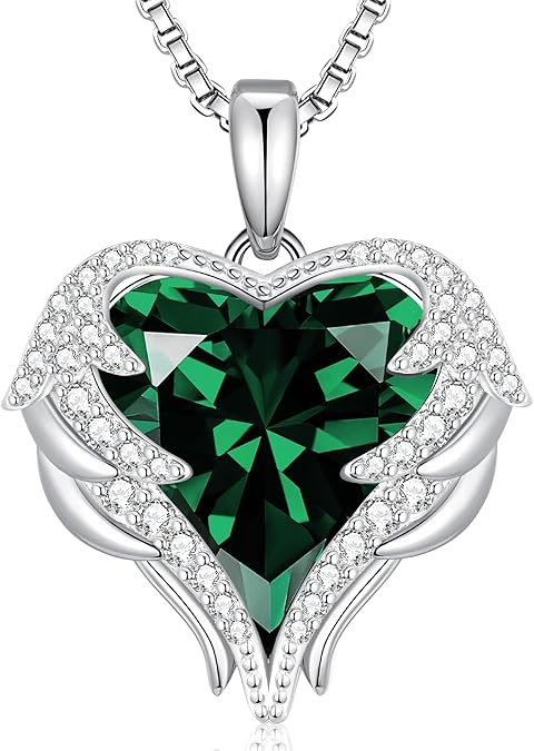 Birthstone Angel Wings Necklace