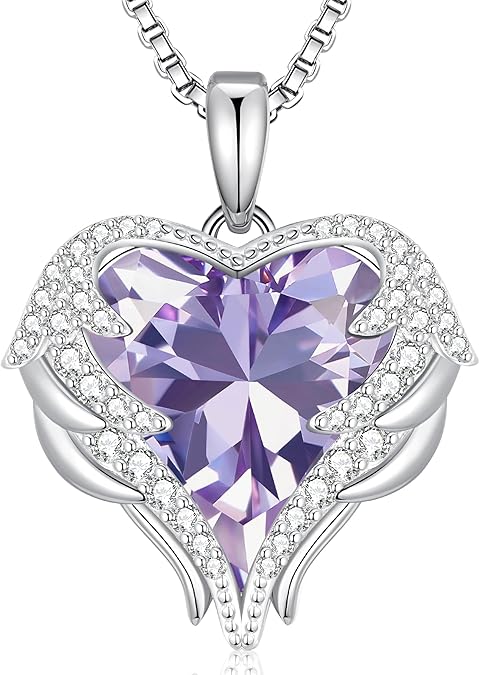 Birthstone Angel Wings Necklace
