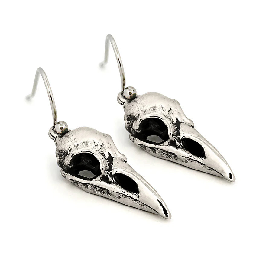 Crow Skeleton Resin Dangle Earrings