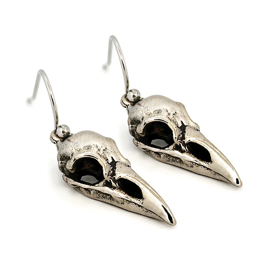 Crow Skeleton Resin Dangle Earrings