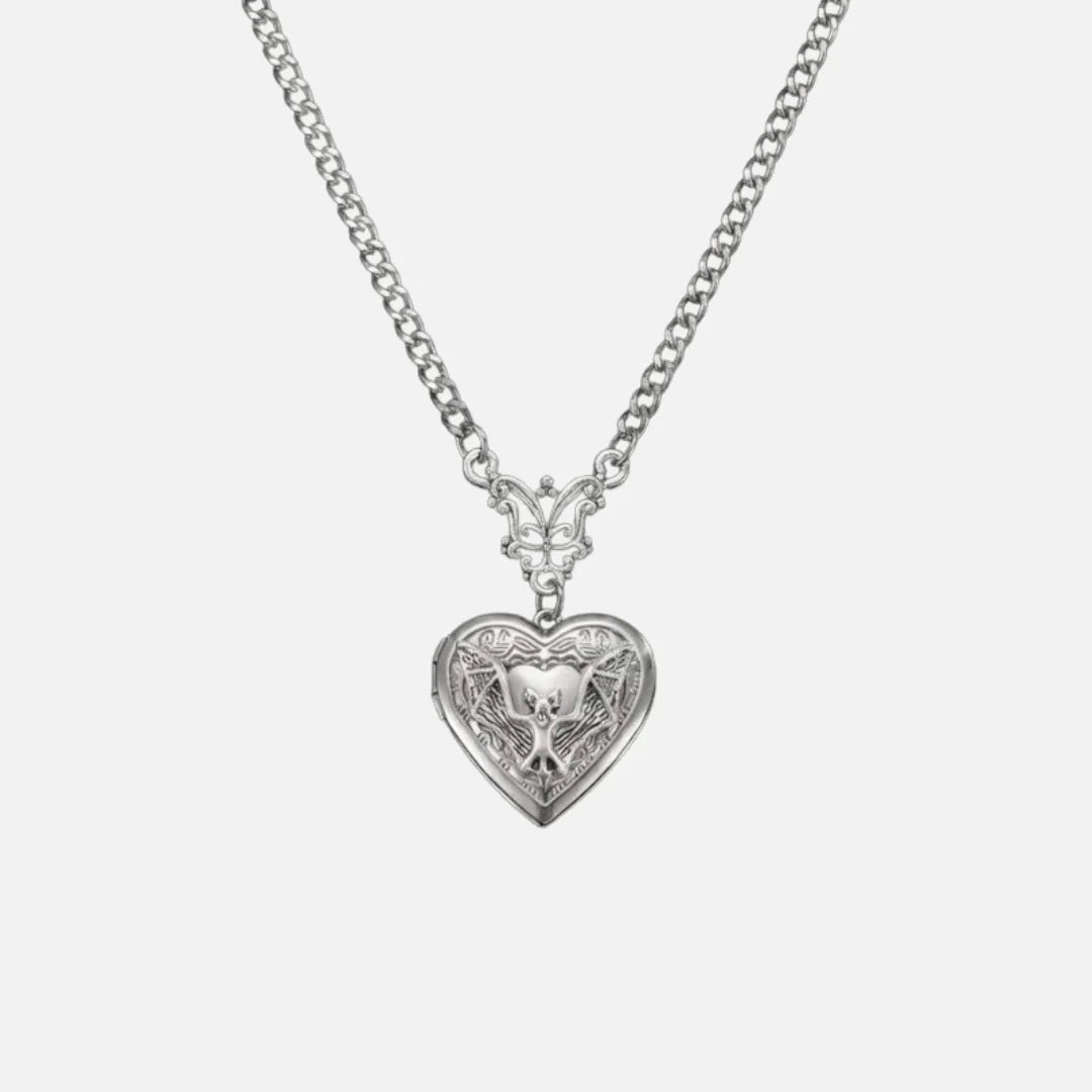 Bat Locket Necklace