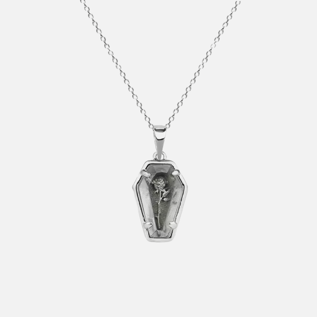 Elegy Rose Coffin Necklace