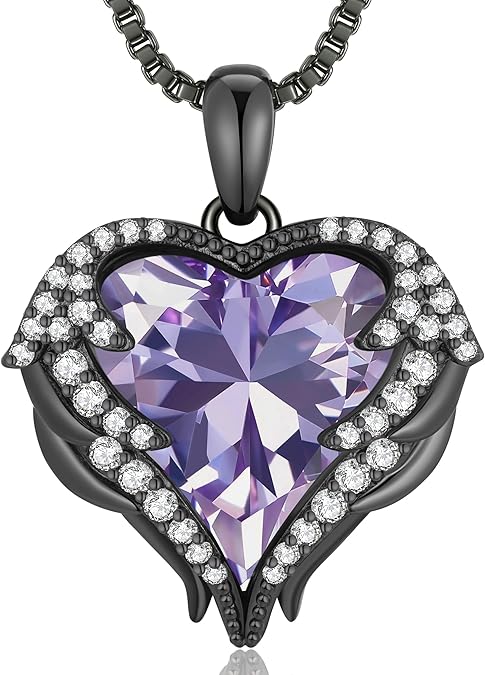 Birthstone Angel Wings Necklace