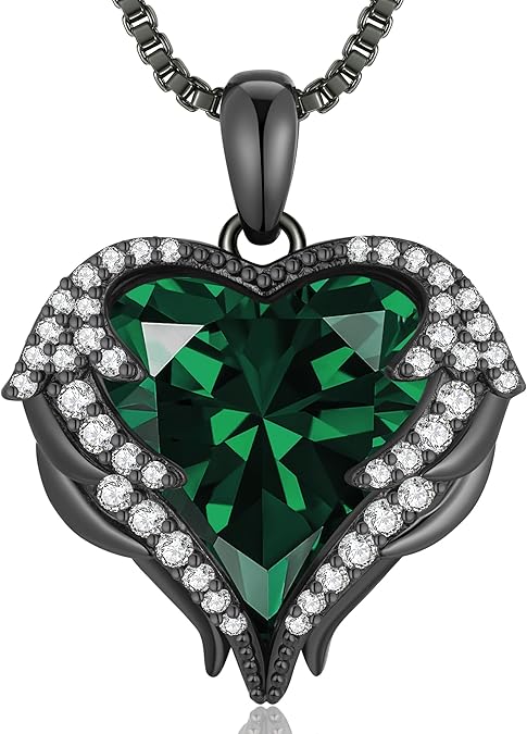 Birthstone Angel Wings Necklace