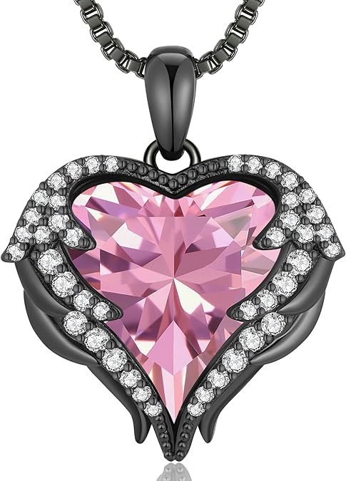 Birthstone Angel Wings Necklace