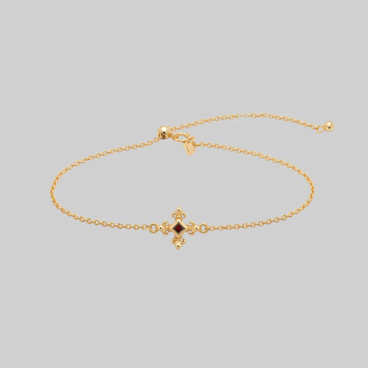 CRIMSON. Fleur de Lis Garnet Bracelet