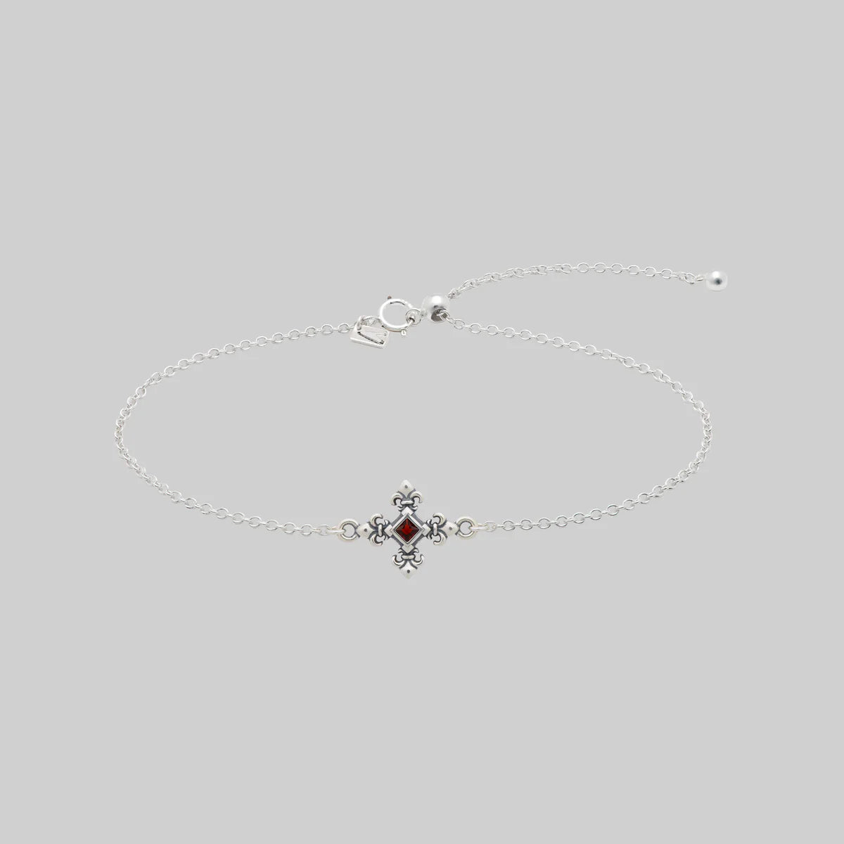 CRIMSON. Fleur de Lis Garnet Bracelet