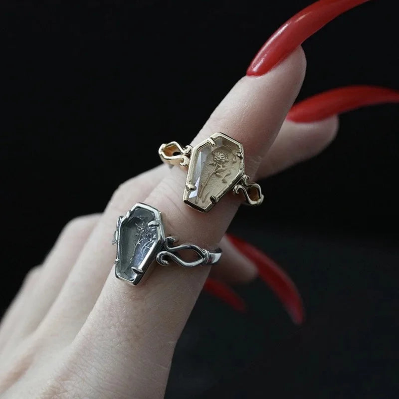 Elegy Rose Coffin Ring