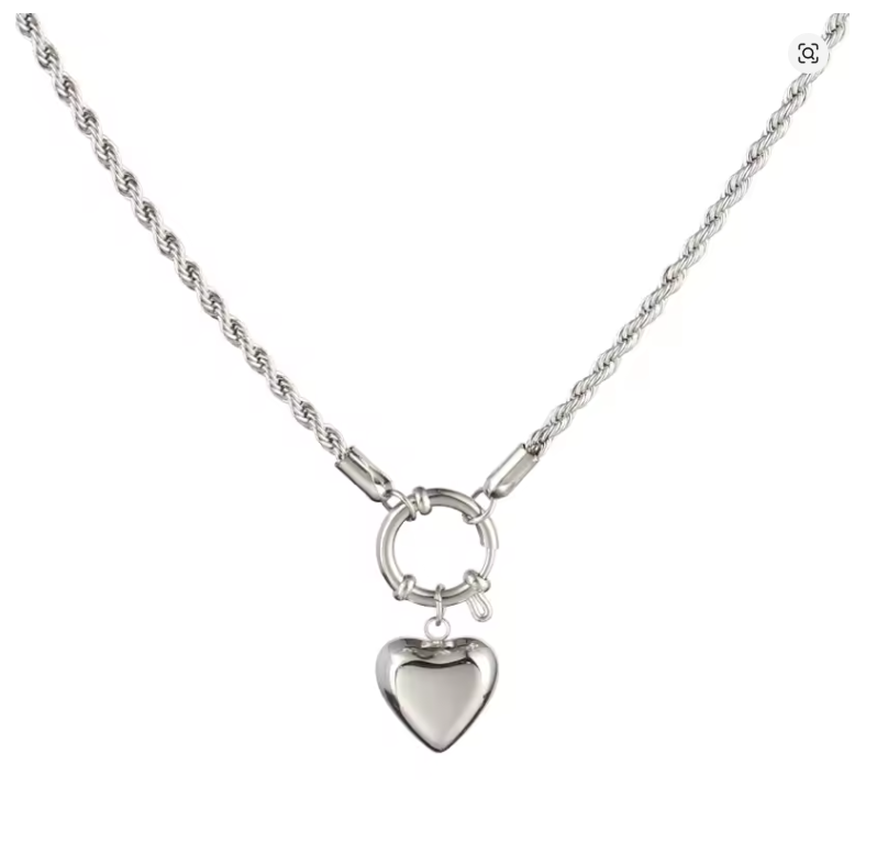 Silver Heart Necklace Pendant