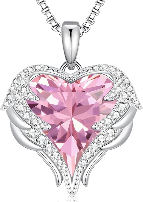 Birthstone Angel Wings Necklace