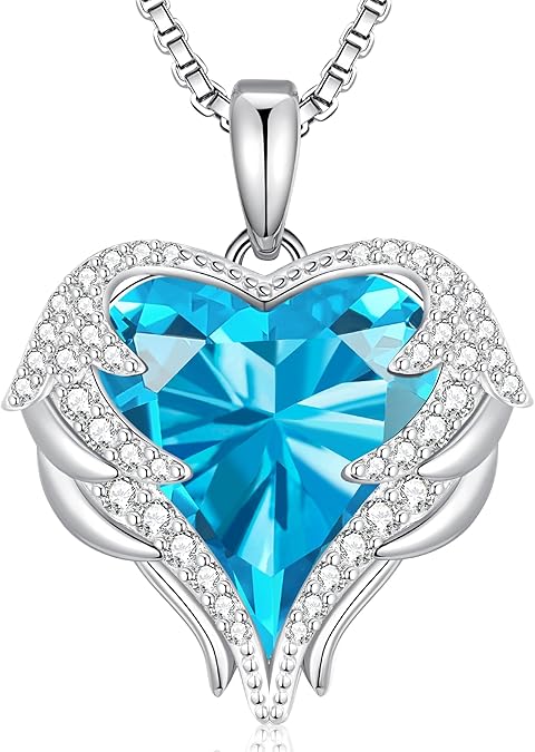 Birthstone Angel Wings Necklace